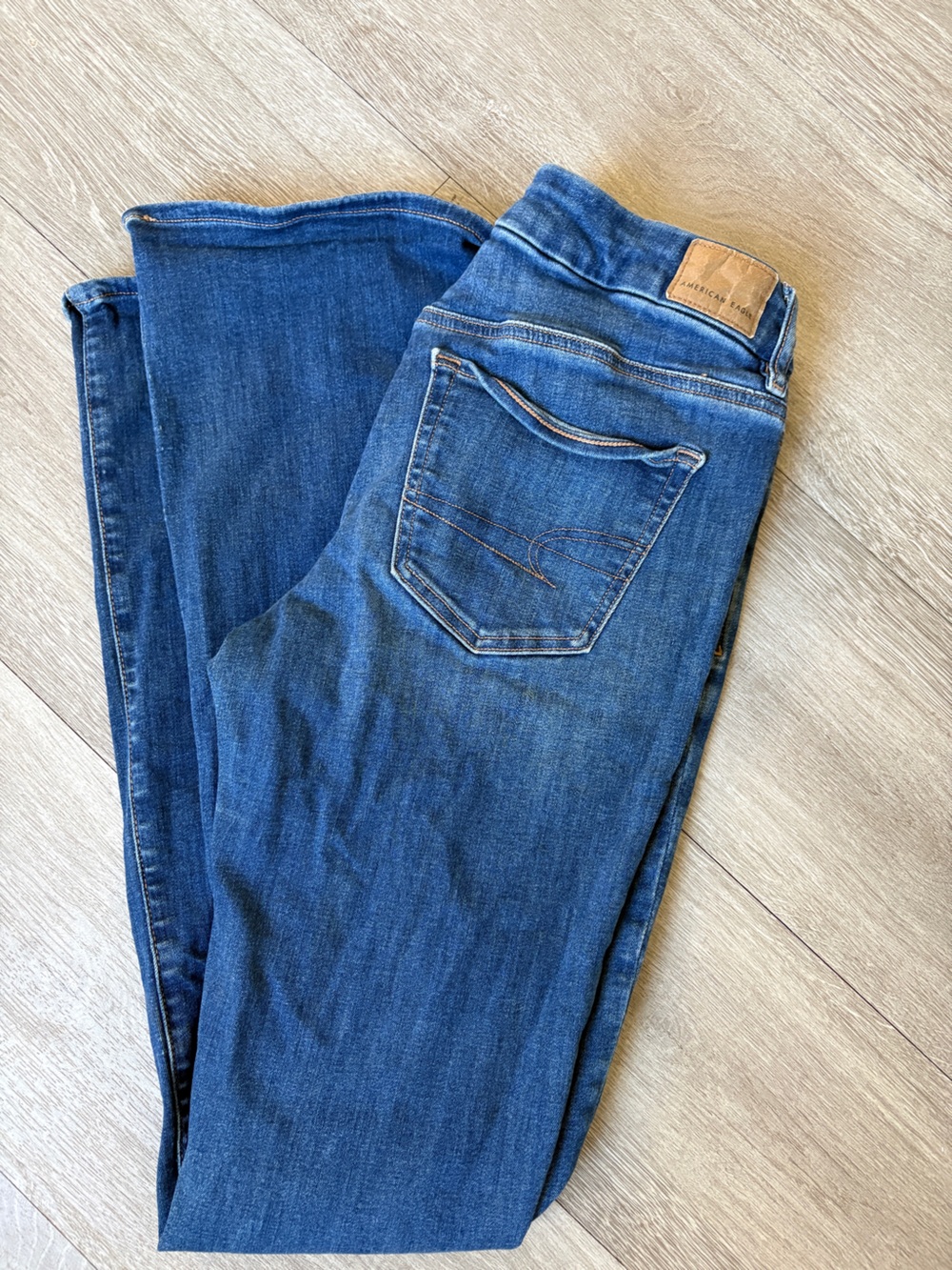 American Eagle Outfitters Dark Blue Curvy Kick Boot Women’s Jeans